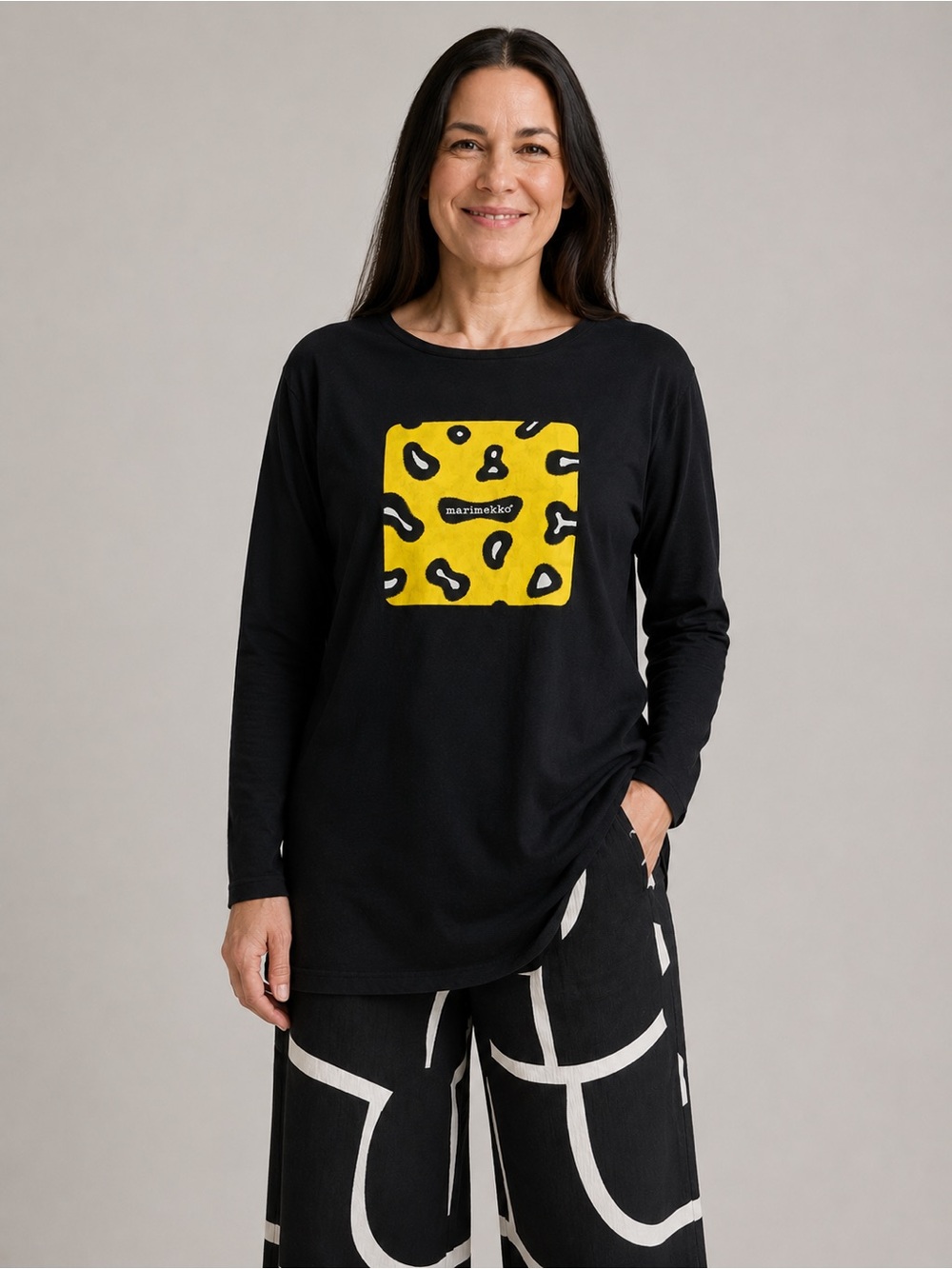 Vintage Marimekko Jaguar Bo Haglund Graphic Long Sleeve Tee Large